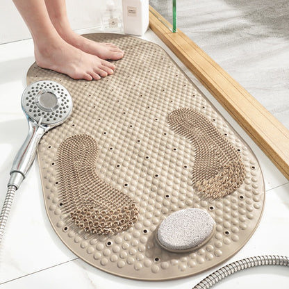 Non-Slip Rubber Bathroom Mat 80x40cm-Waterproof PVC Bath Mat-Quick Dry Anti-Skid Floor Mat for Bathroom, Balcony & Kids Room