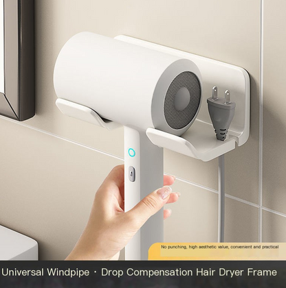 Wall Mounted Hair Dryer Holder No Drill-Multi-Function Bathroom Storage Rack-Blow Dryer & Styling Tools Organiser