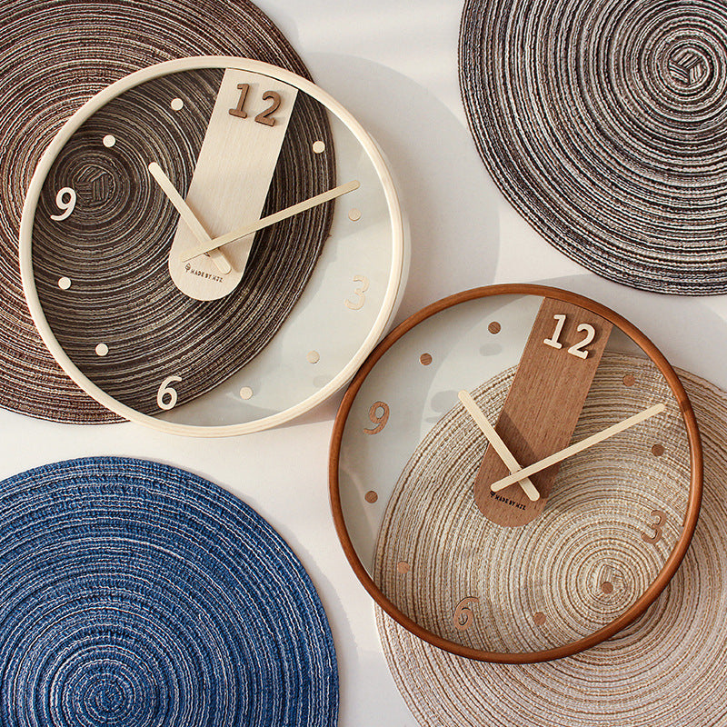 Nordic Minimalist Silent Wall Clock–Modern Wooden Decorative Clock for Living Room, Bedroom & Office