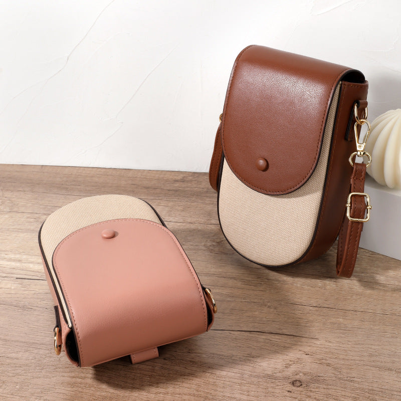 Women's Mobile Phone Crossbody Bag–PU Leather Messenger Bag, Small Shoulder Handbag & Everyday Phone Purse