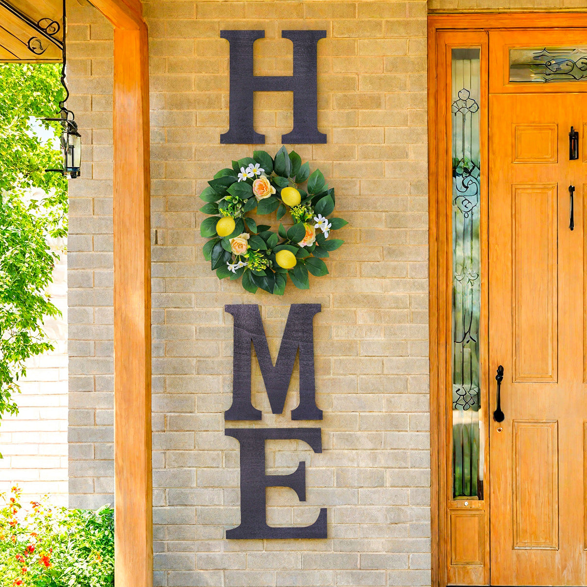 Lemon HOME Wooden Wall Sign–Rustic Farmhouse Hanging Decor For Home & Garden