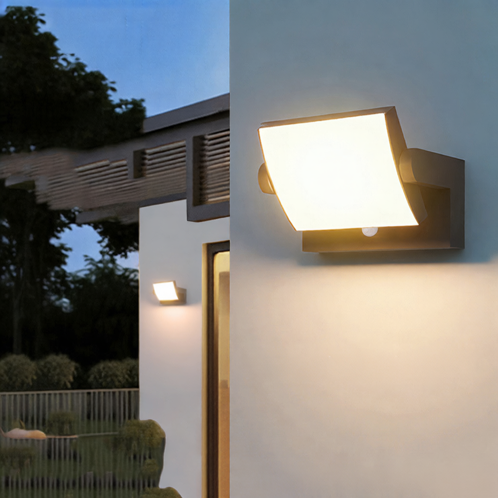 18W Outdoor LED Wall Light - IP54 Waterproof Rotatable Wall Lamp with Optional Motion Sensor