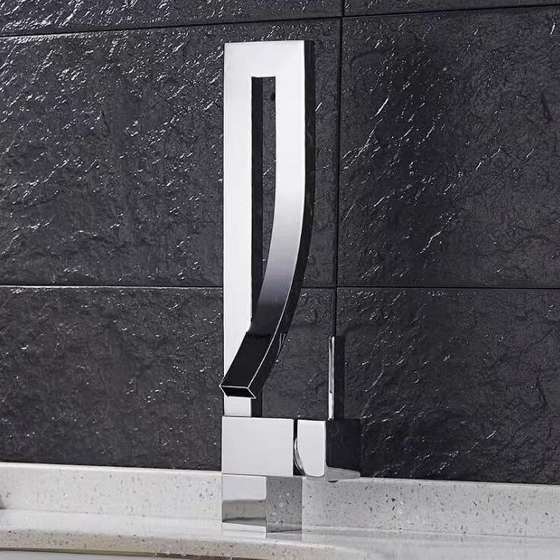 360° Rotating Waterfall Basin Mixer Tap–Luxury Copper Bathroom Vanity Faucet