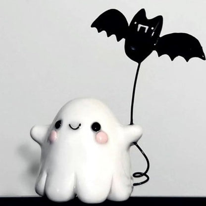 Glow-in-the-Dark Halloween Ghost Decoration – LED Resin Ornament
