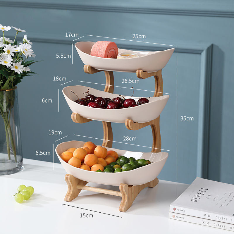 Multi-Layer Fruit Rack & Coffee Table Organiser–Modern Snack, Cosmetic & Storage Tray