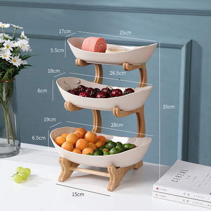 Multi-Layer Fruit Rack & Coffee Table Organiser–Modern Snack, Cosmetic & Storage Tray