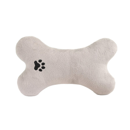 Plush Bone Dog Toy–Durable Soft Chew Toy For Dogs & Cats