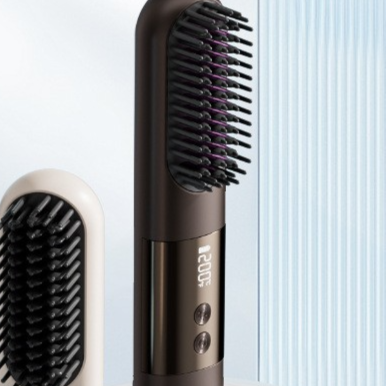 Cordless Cold Air Hair Straightener & Curler Comb - Rechargeable Tourmaline Ceramic Heated Styling Brush