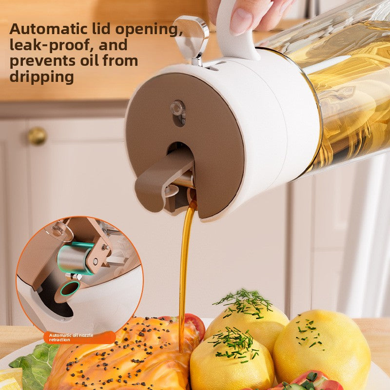 2-in-1 Glass Oil Sprayer & Pourer - 550ml Cooking Oil Dispenser Bottle