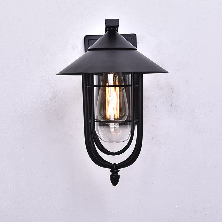 Retro Outdoor Sensor Wall Light - Nordic LED Glass Wall Lamp for Courtyard & Entrance