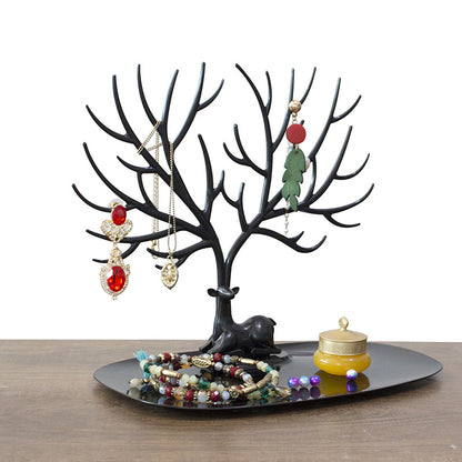 Deer Jewelry Stand Organiser–Creative Branch Antler Necklace & Earring Holder, Decorative Jewellery Display Rack