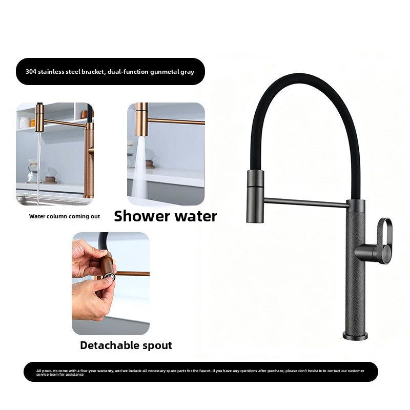 304 Stainless Steel Pull-Out Kitchen Mixer Tap–Luxury Waterfall Sink Faucet