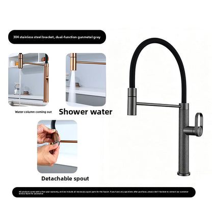 304 Stainless Steel Pull-Out Kitchen Mixer Tap–Luxury Waterfall Sink Faucet
