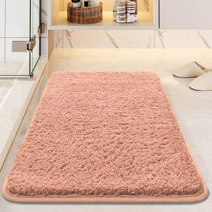 Soft Plush Non-Slip Bath Mat - Ultra-Absorbent Thick Bathroom Floor Rug Machine Washable