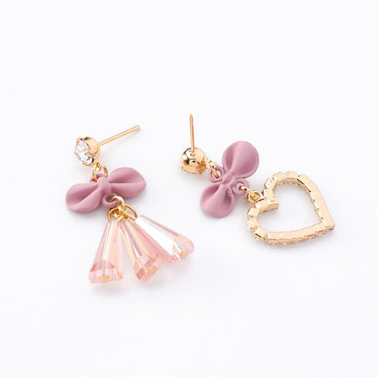 Butterfly Knot Heart Earrings–Asymmetrical Tassel Drop Earrings, Lightweight Alloy Statement Jewellery