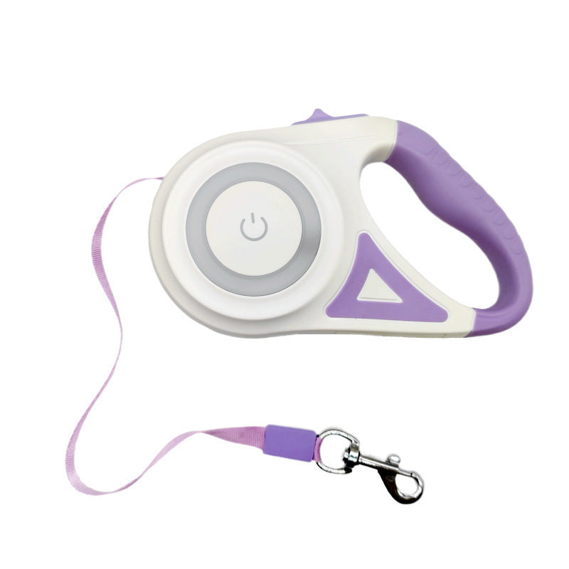 LED Retractable Dog Leash–USB Rechargeable Automatic Pet Lead For Day & Night Walks