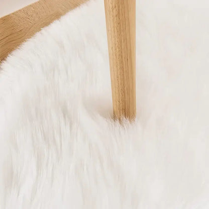 Floral Faux Fur Rug–Plush Non-Slip Bedroom Carpet for Living Room & Home Décor