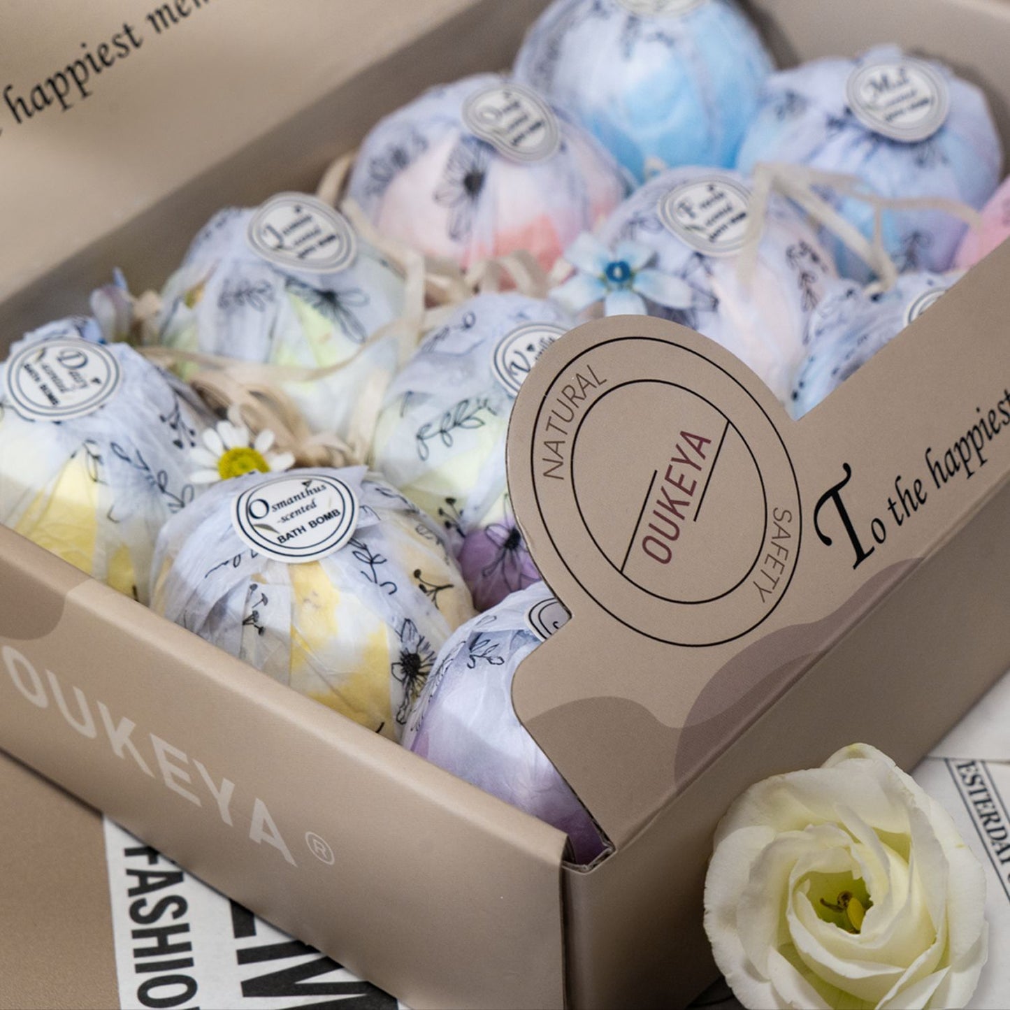 Luxury Aromatherapy Bath Salt Gift Set–12-Piece Natural Sea Salt Bath Bomb Collection