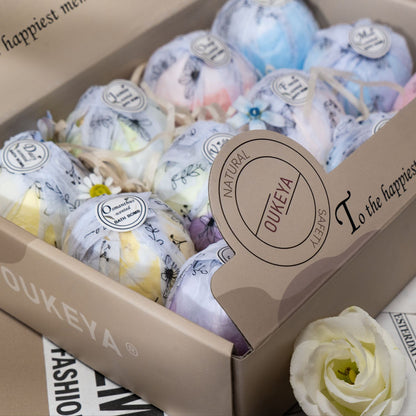 Luxury Aromatherapy Bath Salt Gift Set–12-Piece Natural Sea Salt Bath Bomb Collection