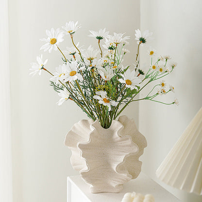 Matte Ceramic Flower Vase–European Style Decorative Vase for Fresh & Dried Flowers, Modern Home Décor