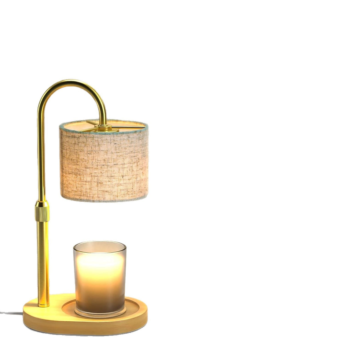 Adjustable Candle Warmer Lamp - Dimmable Wax Melting Lamp with Timer & Solid Wood Base