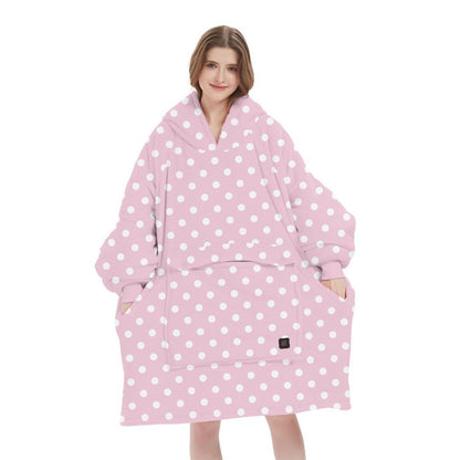 USB Heated Hooded Blanket - Oversized Double-Layer Flannel Wearable Blanket for Winter & Cosy Lounging