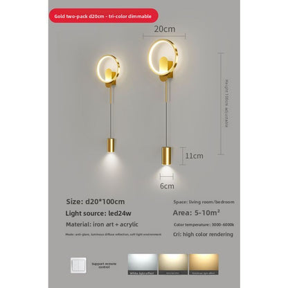 Modern Nordic LED Wall Lamp–Smart Dimmable Resin Wall Light With Remote Control