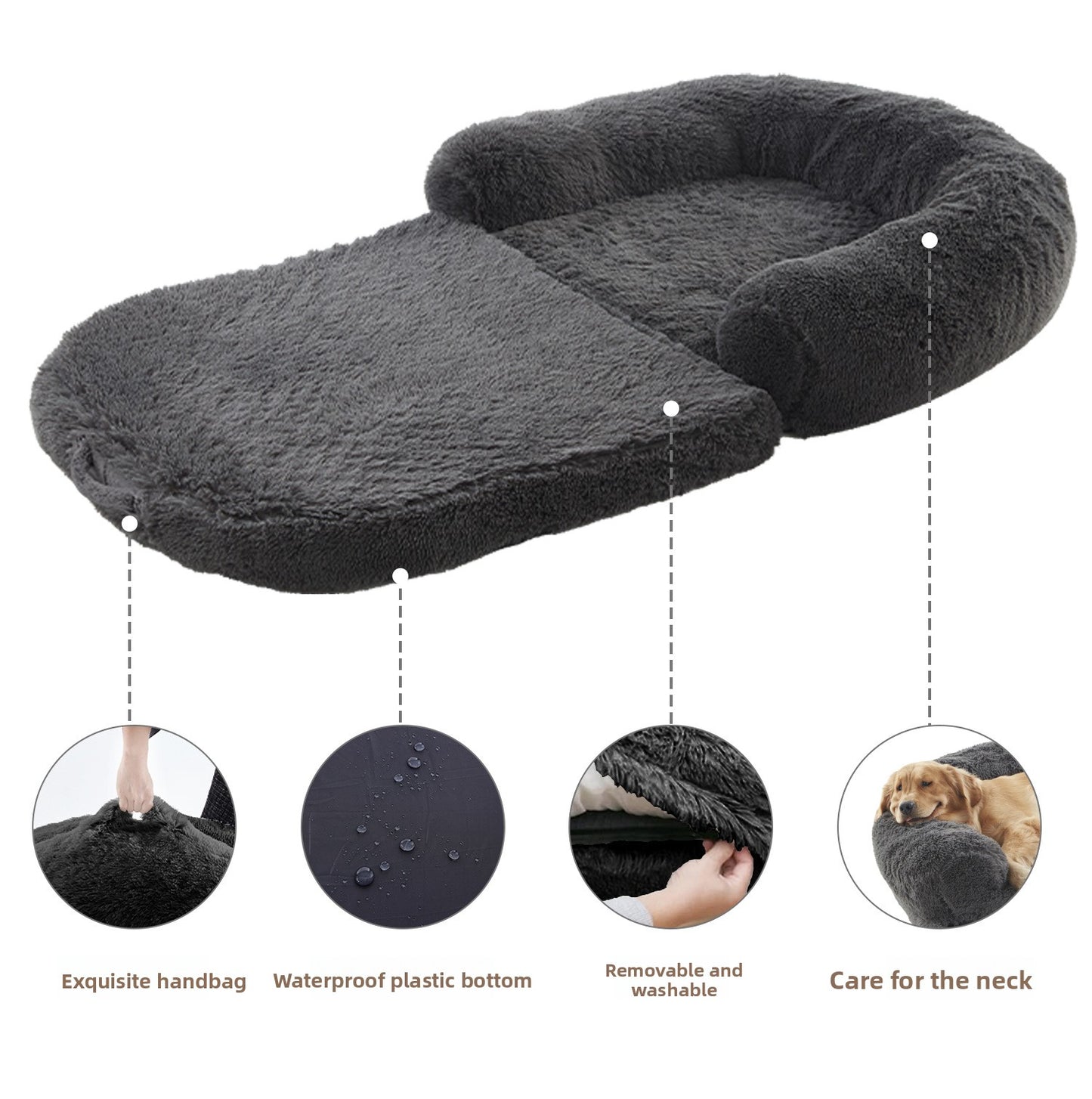 Luxury XXL Pet Sofa Bed–Washable Foldable Dog & Cat Bed With Removable Cover