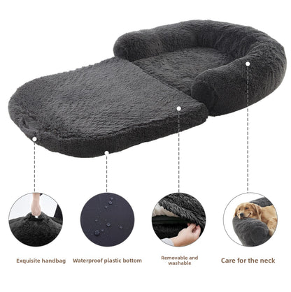 Luxury XXL Pet Sofa Bed–Washable Foldable Dog & Cat Bed With Removable Cover