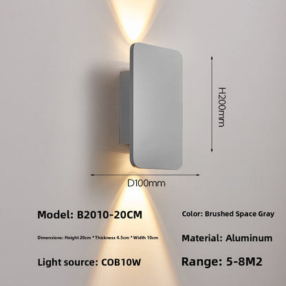 Modern LED Up Down Wall Light - Nordic Brushed Aluminium Wall Lamp for Bedroom & Living Room