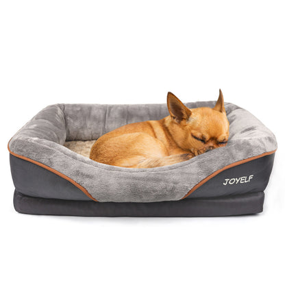 Orthopedic Memory Foam Dog Bed - Supportive Pet Bed with Removable Washable Cover