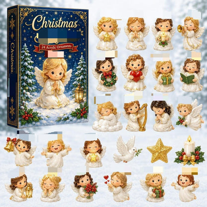 2026 Christmas Advent Calendar - 24-Day Acrylic Pendant Blind Box Countdown with Surprise Decorations