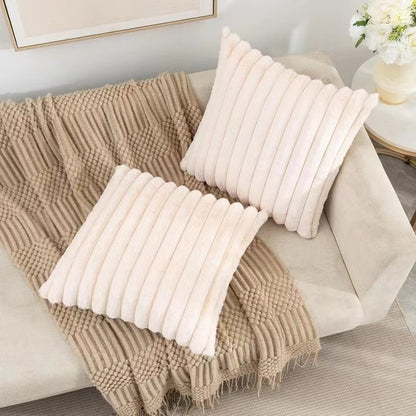 Plush Faux Fur Cushion Cover–Soft Rabbit Fur Pillowcase 45x45cm, Decorative Throw Pillow Cover for Home Décor