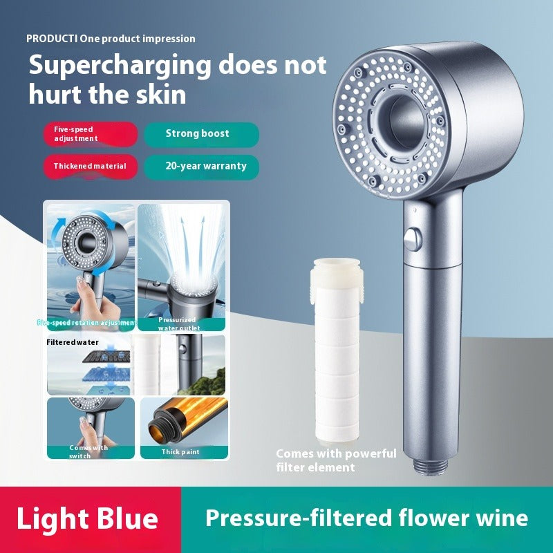 High Pressure Shower Head with Filter-Handheld Spray Shower with One-Click Stop-Water Saving Boost Shower Head with 12 Replacement Filters
