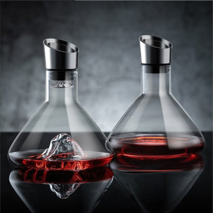 Waterfall Glass Wine Decanter - 650ml Mountain Design Red Wine Aerator Carafe