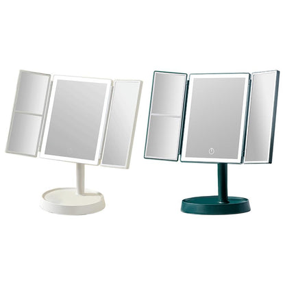 LED Vanity Mirror–Portable Folding Makeup Mirror with Adjustable Daylight Lighting