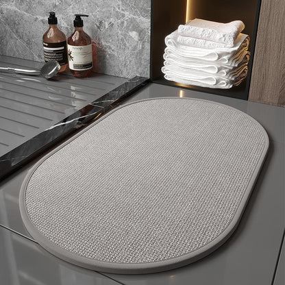 Super Absorbent Non-Slip Bath Mat - Quick Dry Linen Bathroom Floor Rug