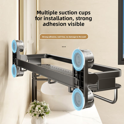 No-Drill Heavy Duty Bathroom Shower Shelf – Suction Cup Storage Rack