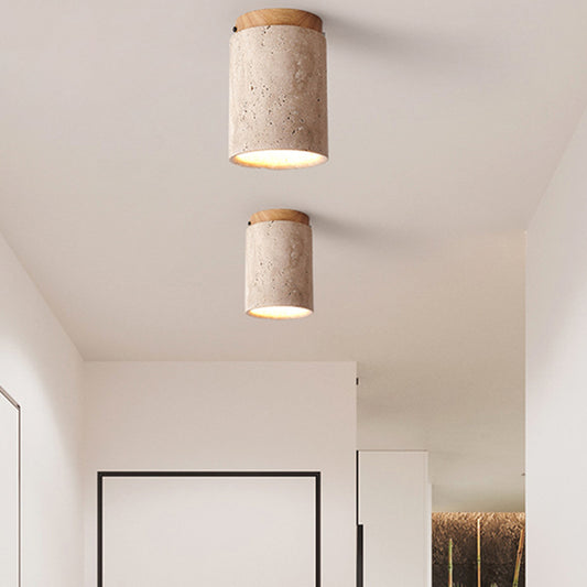 Marble & Wood LED Ceiling Light - Modern Nordic Flush Mount Ceiling Lamp