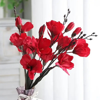Artificial Magnolia Silk Flower Bouquet–Luxury Faux Floral Arrangement for Home & Wedding Décor