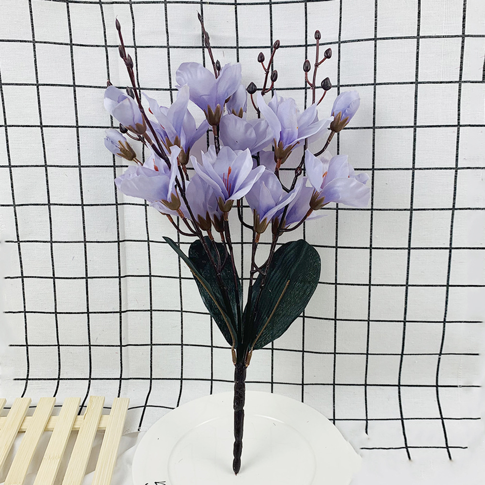 Artificial Magnolia Silk Flower Bouquet–Luxury Faux Floral Arrangement for Home & Wedding Décor