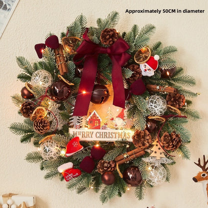 Luxury Christmas Wreath - 40cm & 50cm Festive Door Wreath with Optional LED Lights