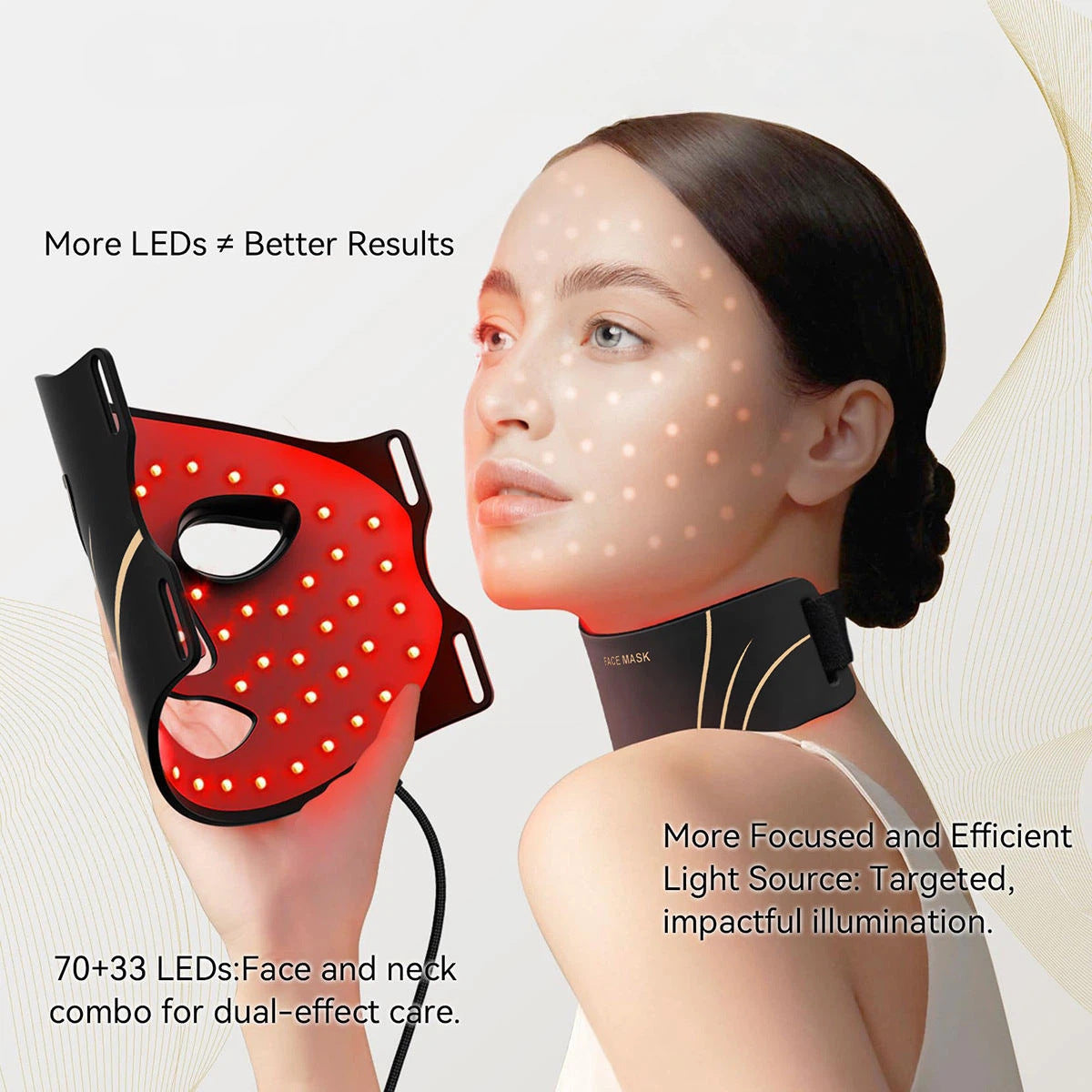 Premium LED Photon Therapy Face Mask–Rechargeable Silicone Light Therapy Mask