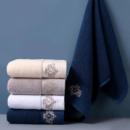 Cotton Hand Towel 34x75cm-Soft Absorbent Crown Pattern Towel-Luxury Bathroom & Kitchen Hand Towel
