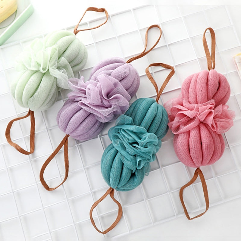 Japanese Exfoliating Bath Cloth & Bath Ball Set-Deep Clean Body Scrubber-Shower Back Scrubber & Loofah Set
