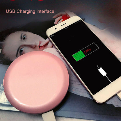 Portable LED Makeup Mirror Power Bank–5X Magnifying Travel Vanity Mirror with USB Charging