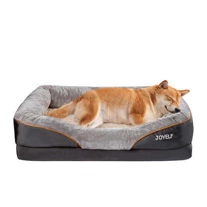Orthopedic Memory Foam Dog Bed - Supportive Pet Bed with Removable Washable Cover