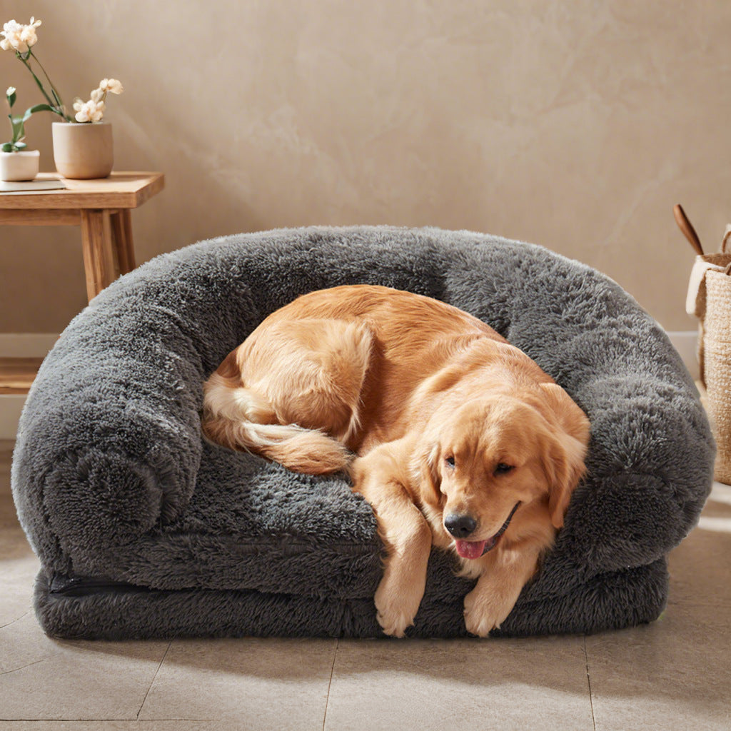 Luxury XXL Pet Sofa Bed–Washable Foldable Dog & Cat Bed With Removable Cover