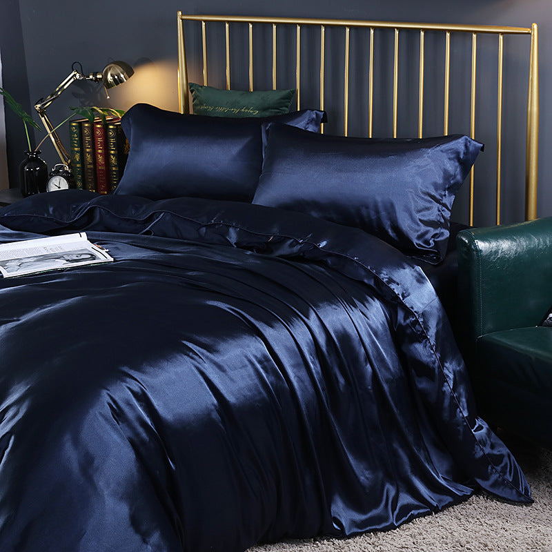 Luxury Mulberry Silk Bedding Set – Cooling Satin Quilt Cover Set