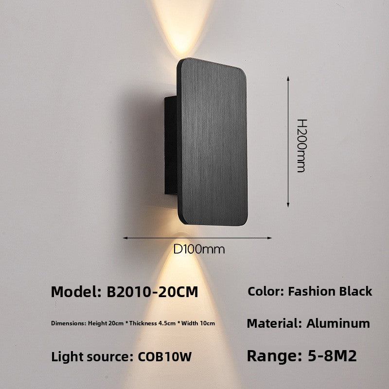 Modern LED Up Down Wall Light - Nordic Brushed Aluminium Wall Lamp for Bedroom & Living Room